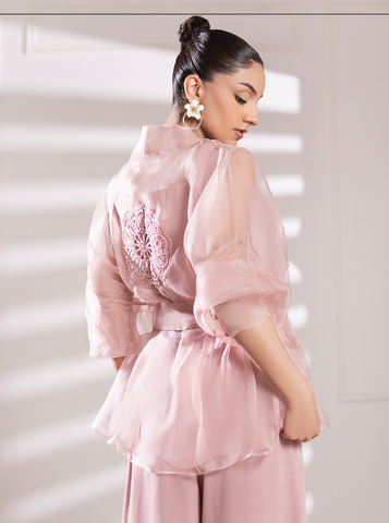 Blush Pink Organza Pants